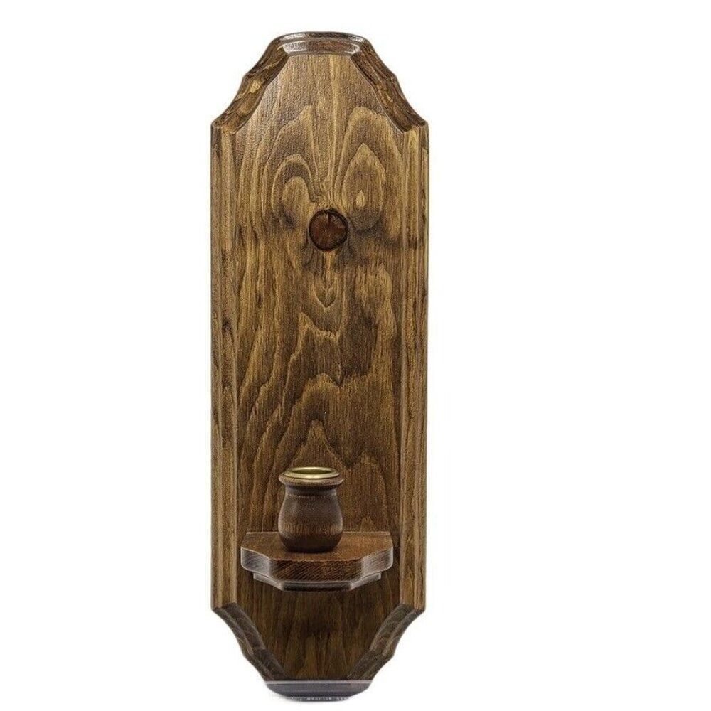 Vintage HOMCO Home Interiors and Gifts Oak Glen Wood Sconce 12333 Candle Holder